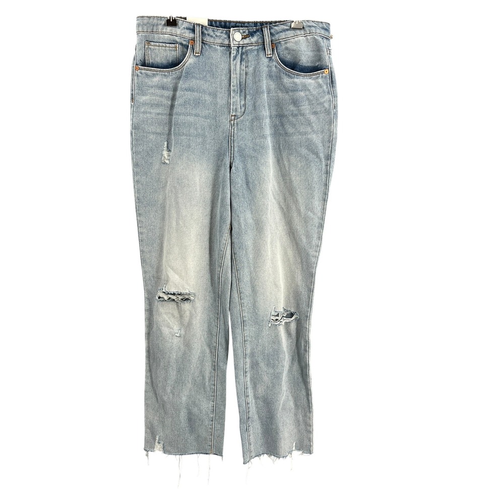BLANKNYC Madison Crop High Rise Crop Jeans Size 30 Light Wash Organic Cotton New